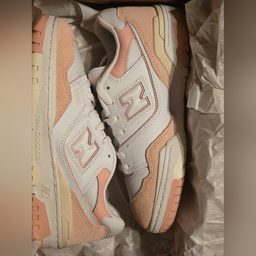 New Balance 550 in White Pink style code BBW550WP Youth 6/Women's 7.5